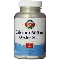 KAL 牡蠣殼萃取鈣質補充錠, 100顆, 1罐