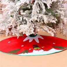 크리스마스트리 깔개 매트 라운드 카펫 성탄절 패브릭 눈사람 직경 100cm, 1개, (직경 100cm)