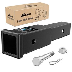 Nilight 트레일러 히치 익스텐더 45.7cm(18인치) 연장 길이 5/8인치 스테인리스 스틸 볼트 플랜지 너트 및 클립이 있는 5.1cm(2인치) 리시버 튜브에 적합 1, 2" Trailer Hitch Extender 7In