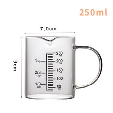 耐熱刻度玻璃量杯, 1個, 250ml【不含蓋】