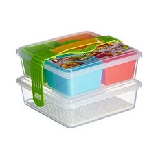 일본 피크닉 식품 용기 2단 및 여러 칸이 있는 대형 공유 런치 박스 테이크아웃을 위한 가족 그룹 식사 캐리어 식기 세척기 전자레인지 사용 가능 일본산, 1