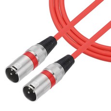 MECCANIXITY 5피트 3핀 XLR 남성 대 남성 마이크 케이블 XLR 오디오 프로페셔널 어댑터 마이크 케이블 노란색 스테이지 스튜디오 PA 시스템용, Red, 10ft