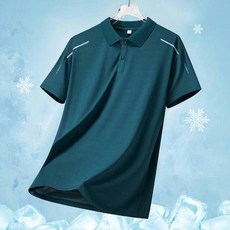 polo衫男涼感衣運動上衣冰絲休閒短袖夏天大尺碼透氣寬鬆翻領上衣吸濕排汗商務工作寬鬆POLO衫薄上衣彈力高爾夫衫短袖上衣-