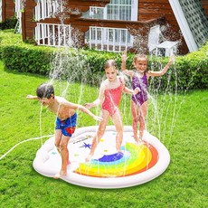 Mochae 물놀이 분수매트 놀이 워터매트 야외 레인보우 샤워 풀장 베란다물놀이 바닥분수 무지개 물놀이 분수, 돌고래, 1개