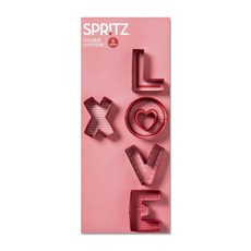 Spritz 스테인리스 스틸 러브 X 쿠키커터 세트, 1개, Red