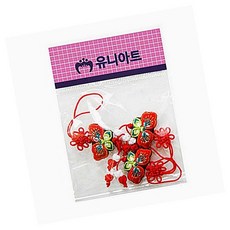 전통 나비 매듭 빨강색 3개입 X5개 DIY 만들기 재료 한복매듭 한복나비매듭 전통공예