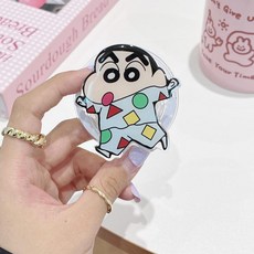 귀멸의칼날 아크릴스탠드 귀칼 장식 애니메이션 크레용 신짱 커플 폰 케이스 홀더 포함 무선 에어백 스탠드 그립 톡 브래킷 선물, [02] 1