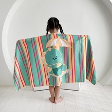 ECLL 아동 스포츠 극세사 비치 타올 똑딱이 수건, 1개, 바캉스버블티