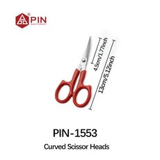 핀 13cm/5.12인치 스테인레스 스틸 자수 가위 - 봉제 및 공예용 2가지 스타일(직선 곡선 헤드), 1)PIN-1553