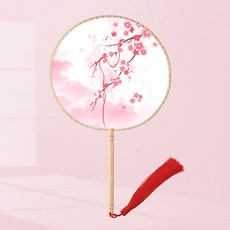 中國風流蘇兒童漢服女旗袍古裝古風舞蹈扇夏季古典宮廷圓扇子