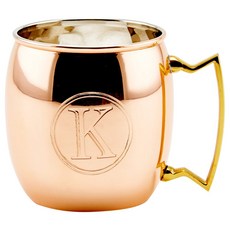 올드더치인터내셔널 솔리드 모노그램드 모스코우 뮬 머그컵 K 473.2ml, Copper, 1개