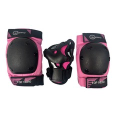 탑히어로 아동보호대 고급형 (손목+팔꿈치+무릎 세트) / 인라인 및 자전거 킥보드, 1세트, 핑크