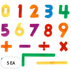 캐스비 유아용 튼튼 붙이며 배우는 자석 숫자 세트 2526, 5세트, 37피스