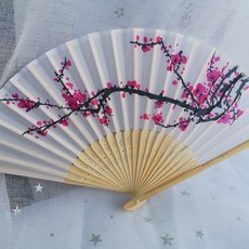 【開發票/統編】網紅蹦迪 抖音扇子 絹布折扇 夜店同款 個性定制 折扇題字 定制德雲社 高品質面料 不易褪色 夏日送禮389990, 1個, 6寸梅花扇子