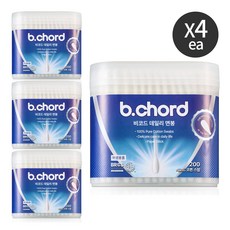 비코드 데일리 순면 100% 프리미엄 면봉, 4개, 200개입