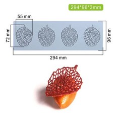 튀일몰드 실리콘 초콜릿 베이킹 나뭇잎 틀 데코, 1개, 4 대형 잎 LFM-58
