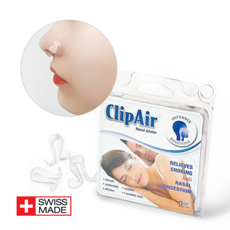 스위스산 비강확장기 코골이 완화 방지 의료기기 코확장기 실리콘 클립에어, 1세트