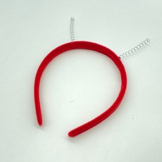 헤어밴드 토끼장식 제작 스프링 레드