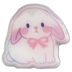 BuyChoo 홍당무 리본 토끼 그립톡 거치대, 1개, 핑크 화이트