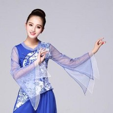 빅사이즈 트로트 고고장구 품바옷 반짝이 의상 스팽글 무대 자켓 공연 옷 축제 파티 행사, 특대, 블루 탑, 1개