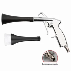 자동차 세척 건 고압 에어 블로우 건 2개의 노즐 포함 자동차 디테일링 건조 세척 전문 자동차 내부 청소, 02 European connector