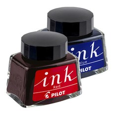 파이롯트 병잉크 30ml, 레드+블루, 1세트