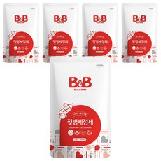 비앤비 젖병세정제 거품형 리필, 400ml, 5개