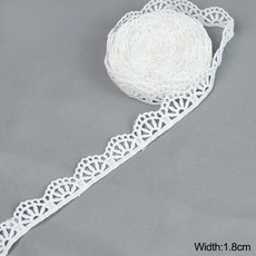 레이스원단 흰색 레이스 우유 실크 수용성 자수 리본 트림 패브릭 바느질 의류 액세서리 수제 DIY 공예 5 야드, 04 C04-width 1.8cm, 1개
