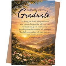 HEJOYN 기독교 졸업 카드 종교적 영감을 주는 인사말 God Will Be With You 성경 구절 졸업생을 위한 선물 270916