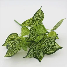 인공 꽃 잎 녹색 잔디 플라스틱 식물 가짜 단풍 부시 홈 웨딩 파티 용품 1 개, 1개