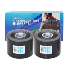 나사라 슈퍼텍스 키네시올로지 스포츠 테이프5cm x 5m 2p, 블랙, 1개