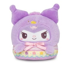 TeeTurtle 양면 Sanrio My Melody and Kuromi 봉제 인형 10.2cm(4인치) 무지개 양면 플립 플러시 장난감 자수 디테일 - 어린이 청소년 및, 부활절 달걀 - 쿠로미