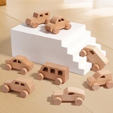 木質安撫嬰幼兒抓握原木小車寶寶手推車卡通推車兒童小車玩具批發, 1個, 櫸木小汽車