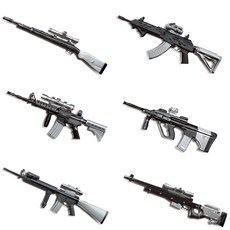 4D 소총 밀리터리 무기 시리즈 6개1세트 만들기 놀이 6종 라이플 스나이퍼