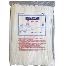 전오 케이블타이 370mm 300개 국산 내열 내한 전선정리 산업용 J-370 7.6x370mm, 화이트