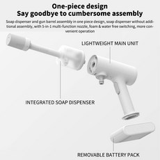 [고압 세차건] Xiaomi Mijia 전기 자동차 세탁기 총 2.4MPA 고압 클리너 폼 노즐 자동 청소 관리 무선 세차 물총, [01] 옵션1