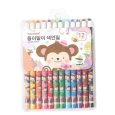 유아용색연필 TBZ 부드러운 종이말이 12색 색연필 핑크 어린이날 선명한 79000EA 1EA, 본상품