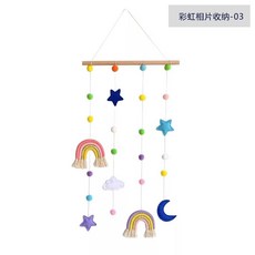 인 스 장식 입체 무지개 별 털 공 액세서리 사진 머리핀 수납 어린이 집 유치원 액세서리 벽걸이, 60*40