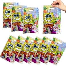 파티 선물 슬랩 풍선 식기 접시 어린이 팔찌 테이블보 장식 스폰지밥 가방 용품, 10pcs Gifts Bag
