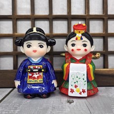인사동공예 신랑신부 한복 인형 외국인 결혼 선물 포장