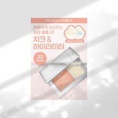 VDL 치크스테인 블러셔블러셔 듀오 6g 22 바운싱레몬듀오(+벨벳퍼프2개), 1개