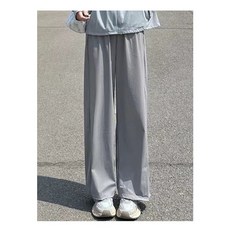 美式復古闊腿防曬褲女夏冰涼垂感拖地休閒高腰顯瘦開叉冰絲褲子潮, 2XL