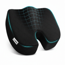 엘루멘 기능성 메모리폼 꼬리뼈 방석, 다이아몬드 레이어 그리드 블랙