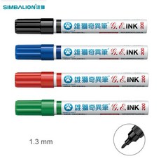 雄獅SIMBALION NO.200 油性速乾奇異筆 1.3mm - 速乾不暈染，多材質適用, 1個, 黑