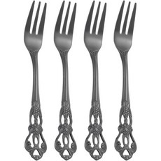 일본 직배송 uxcell 4점 세트 샐러드 포크 5.1 인치 스테인리스제 디저트 미러 폴리쉬 식세기 대응 작은 디저트나 칵테일용 소형 블랙