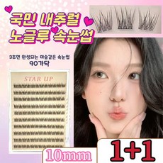 스타업 노글루속눈썹 가닥 인조 속눈썹 10줄 대용량 아이래쉬, 2개, 블랙