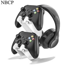 NBCP 메탈 헤드셋 게임 컨트롤러 거치대 PS 컨트롤러/X-BOX 컨트롤러/스위치 컨트롤러 등 모든 컨트롤러에 호환 세련된 메탈 및 실리콘 소재 (화이트), 1개, 하얀색, KTA72W