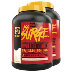 뮤턴트 서지 고메 웨이 프로틴 아이솔레이트 셰이크 바닐라 아이스크림, 2.27kg, 2개