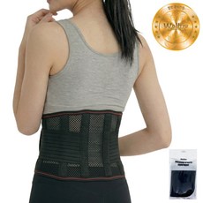웰럽 프리미엄 와이드 메쉬 허리보호대 블랙 WL-1035, 1개