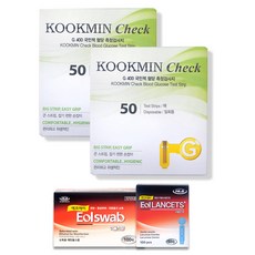 녹십자 국민첵 혈당시험지 100매(26년12월)+채혈침100개+알콜솜100매(건강하나 고객감사), 1개, 1세트